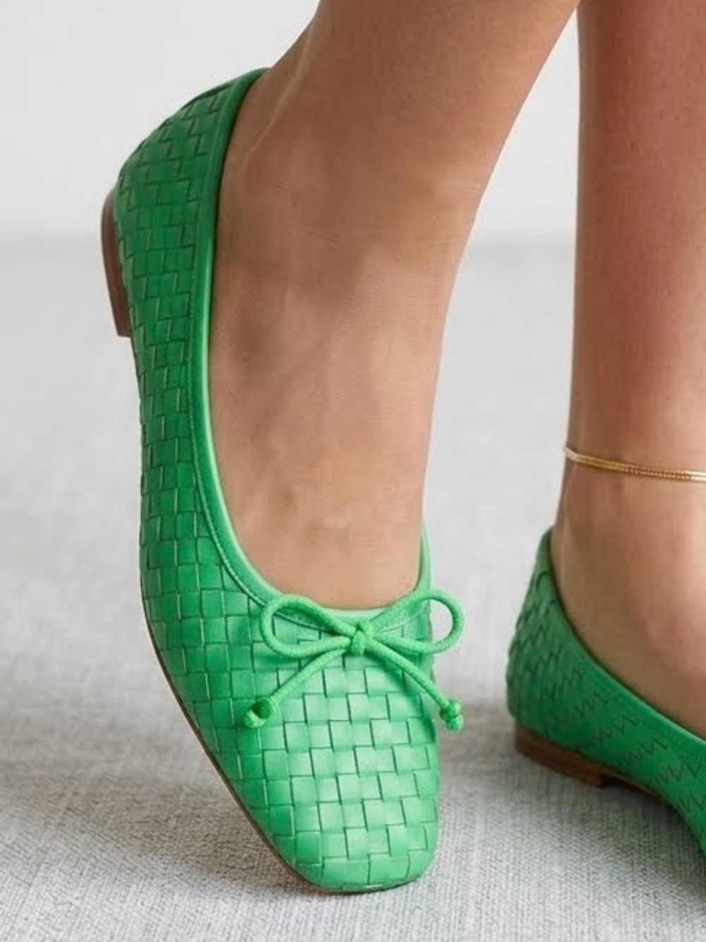 Freda Salvador Jada Woven Square Toe Ballet Flats 7.5 Spain